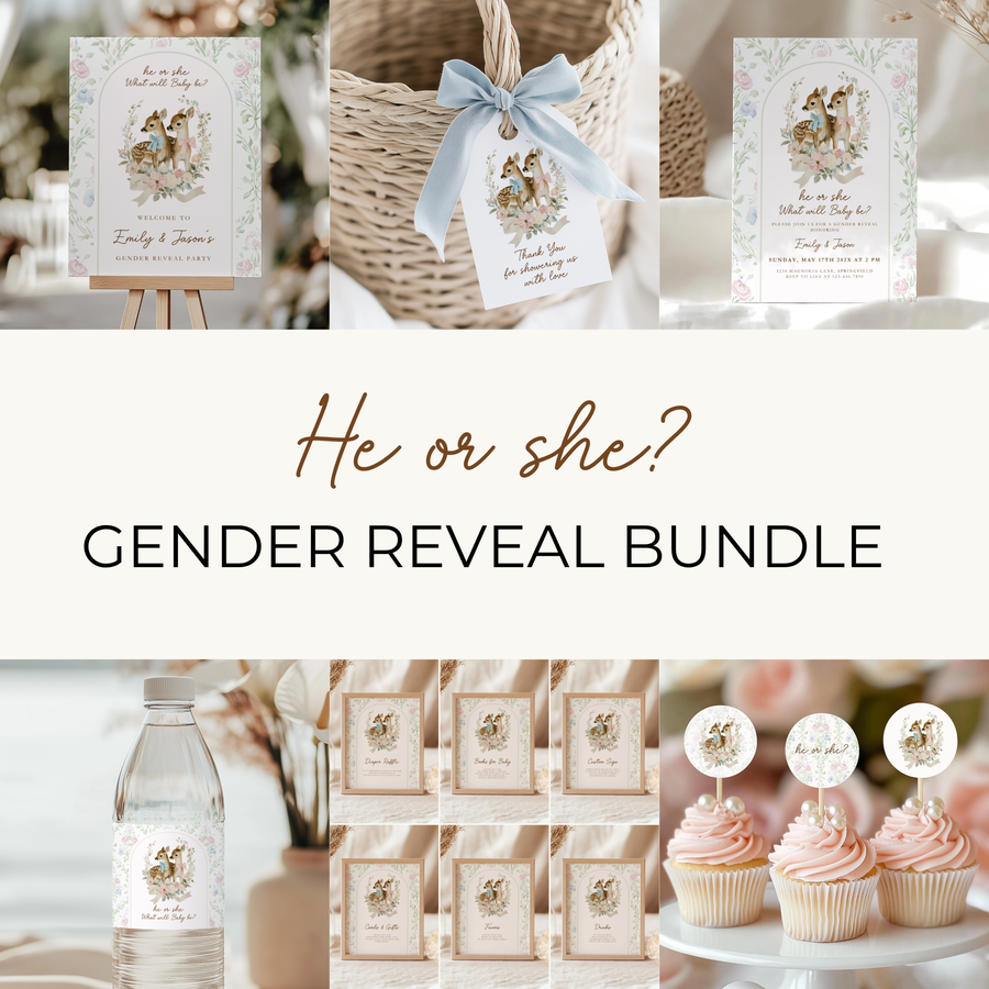 Deer Woodland Gender Reveal Party Bundle BS261