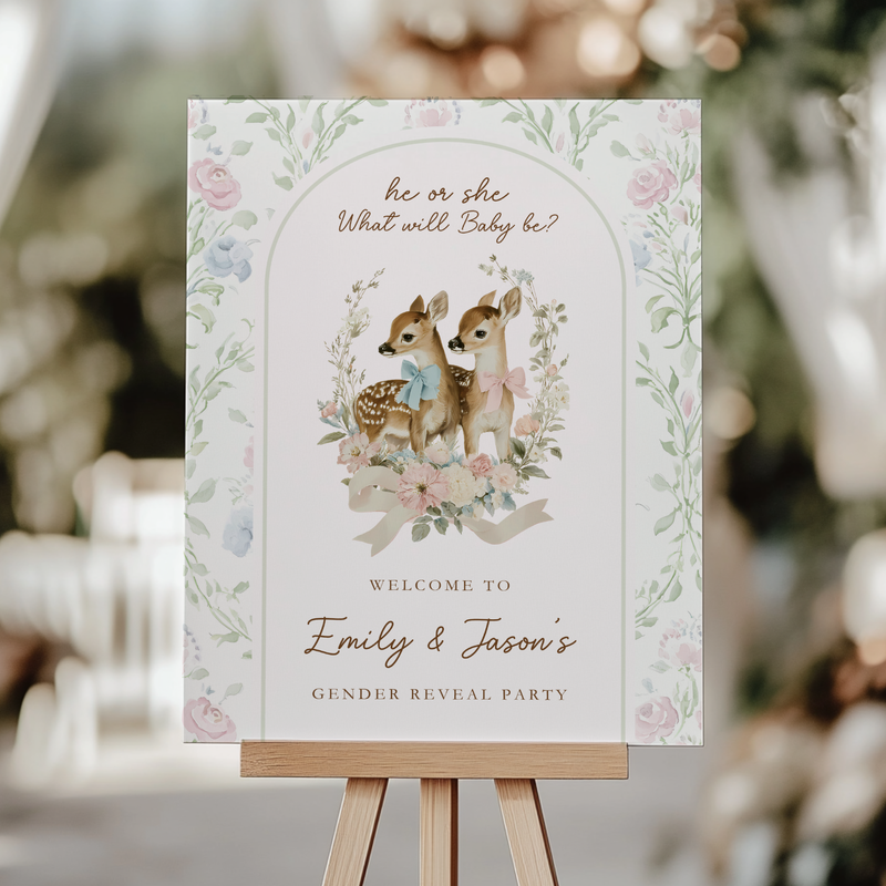 Deer Woodland Gender Reveal Party Bundle BS261