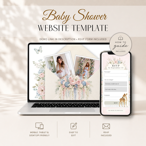 Oh Deer Girl Baby Shower Website Invitation with RSVP BS253