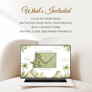 Three-Rex Dinosaur Birthday Invitation Website with RSVP L145