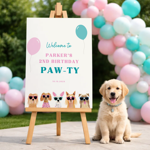 Puppy Party / Two Let The Dogs Out Birthday Welcome Sign L35