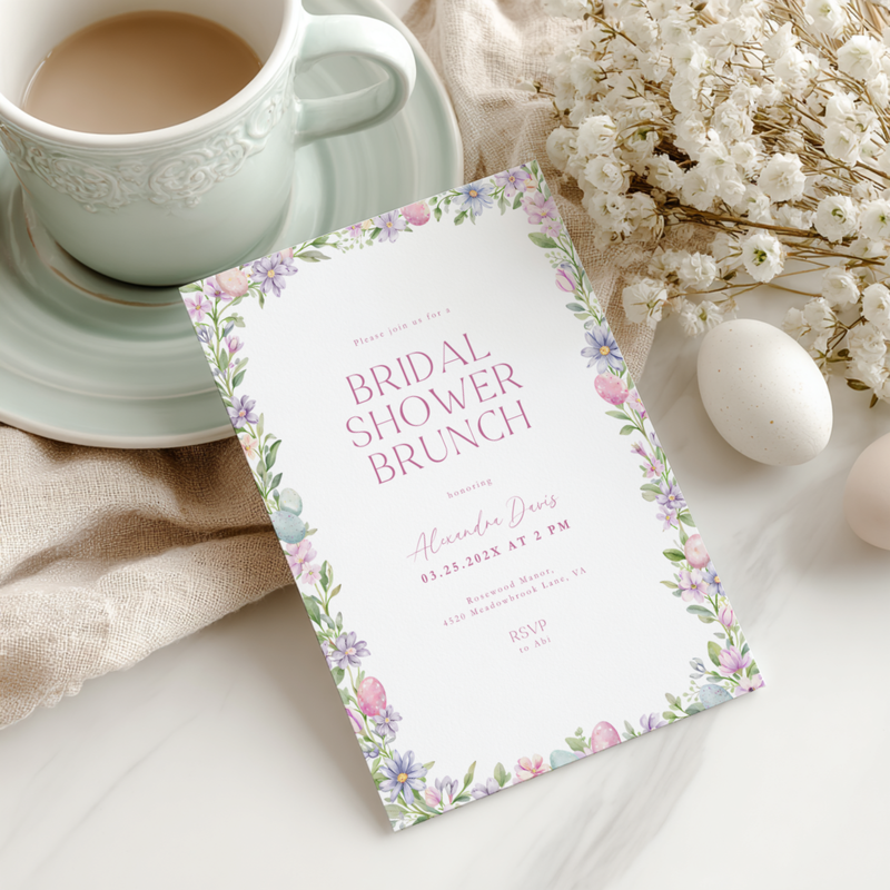 Easter Spring Bridal Shower Brunch Invitation L106