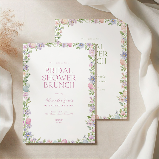 Easter Spring Bridal Shower Brunch Invitation L106