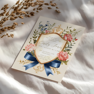 Baby Shower Invitation - Elegant Storybook Royal Garden Party Crest BS133