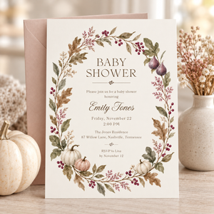 Elegant Fall Baby Shower Invitation BS333