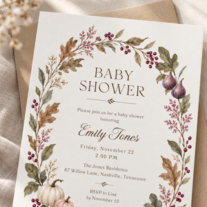 Elegant Fall Baby Shower Invitation BS333
