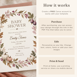 Elegant Fall Baby Shower Invitation BS333