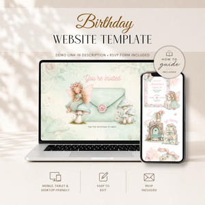 Magical Fairy Birthday Website Invitation with RSVP L99