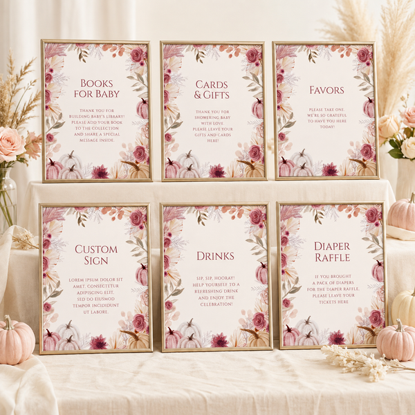 Fall Baby Shower Table Signs Bundle BS231