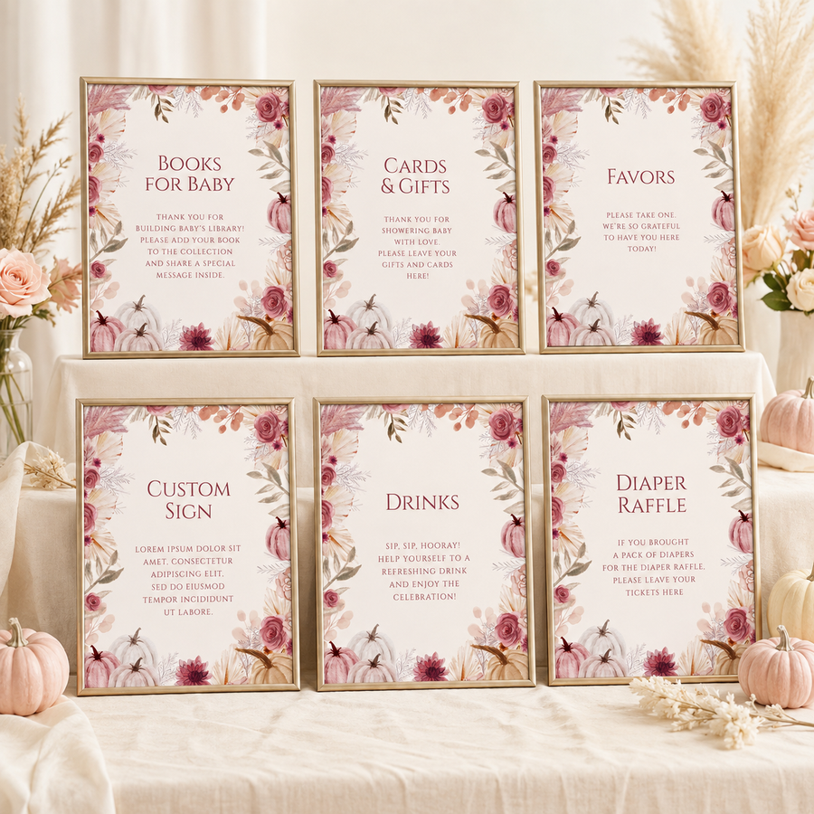 Fall Baby Shower Table Signs Bundle BS231
