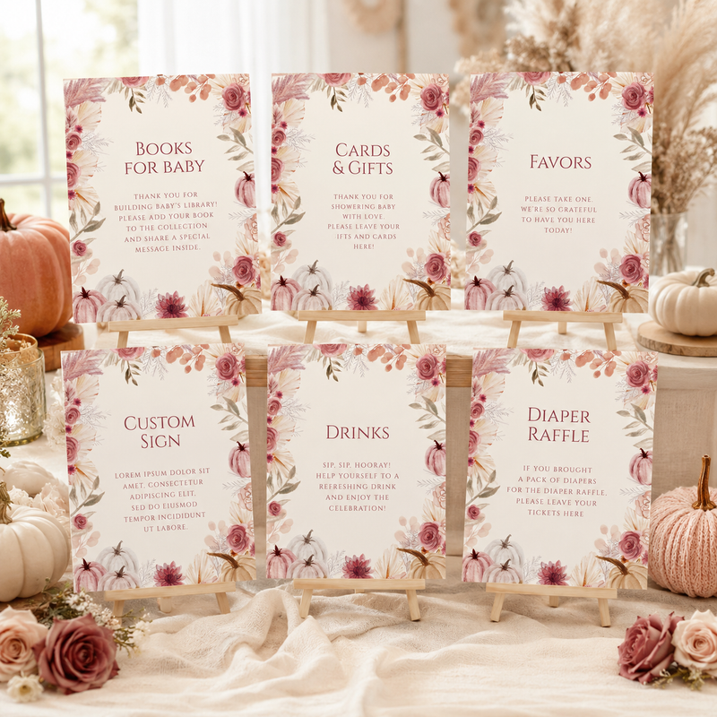 Fall Baby Shower Table Signs Bundle BS231