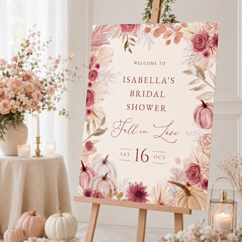 Fall in Love Bridal Shower Welcome Sign L165