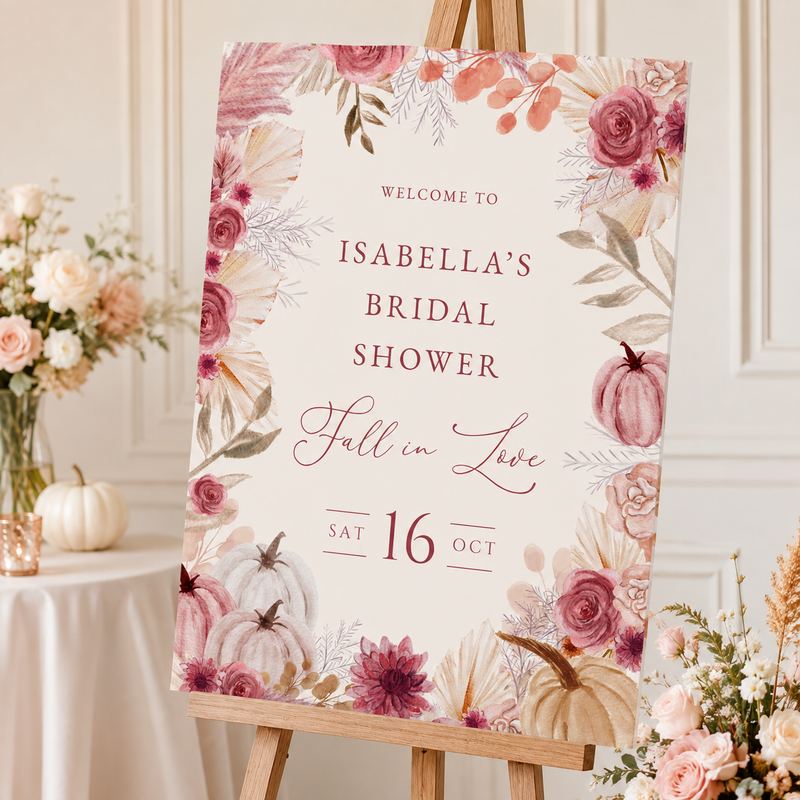 Fall in Love Bridal Shower Welcome Sign L165