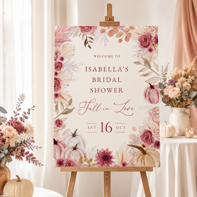 Fall in Love Bridal Shower Welcome Sign L165