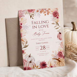 Falling in Love Baby Shower Invitation Fall Theme BS321