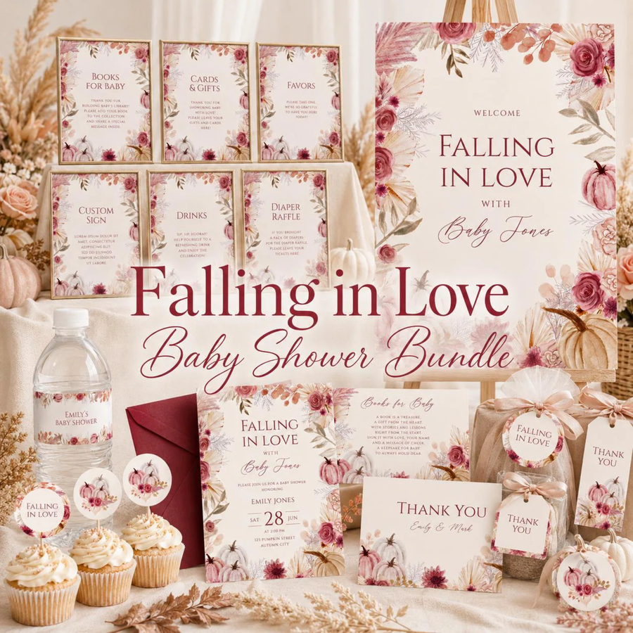 Falling in Love Baby Shower Printables Bundle BS321