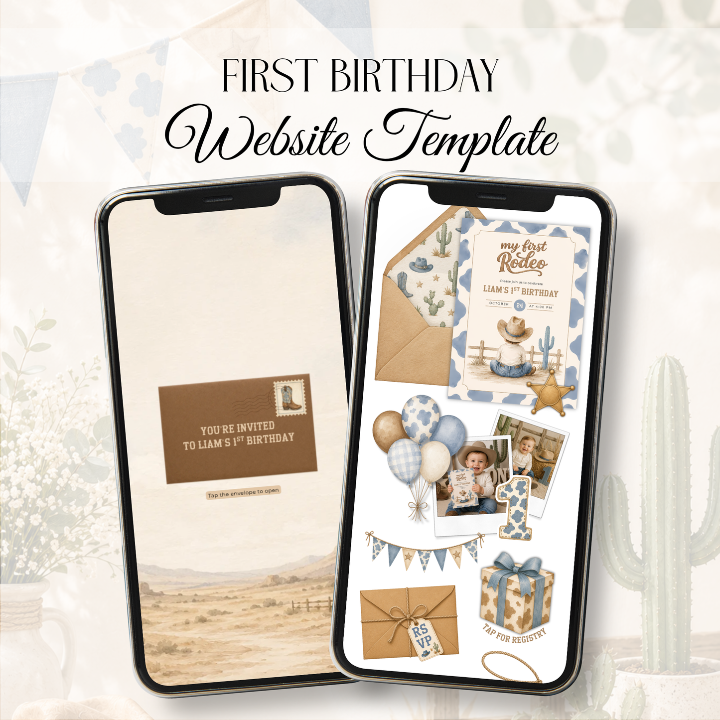 First Rodeo Birthday Invitation Website with RSVP L140