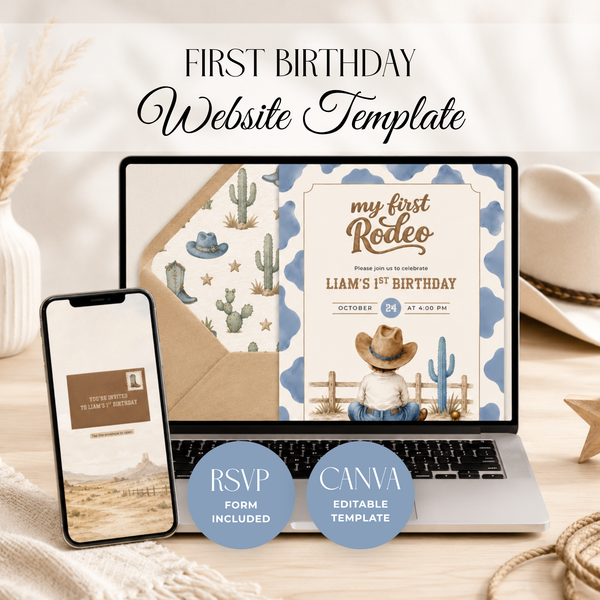 First Rodeo Birthday Invitation Website with RSVP L140