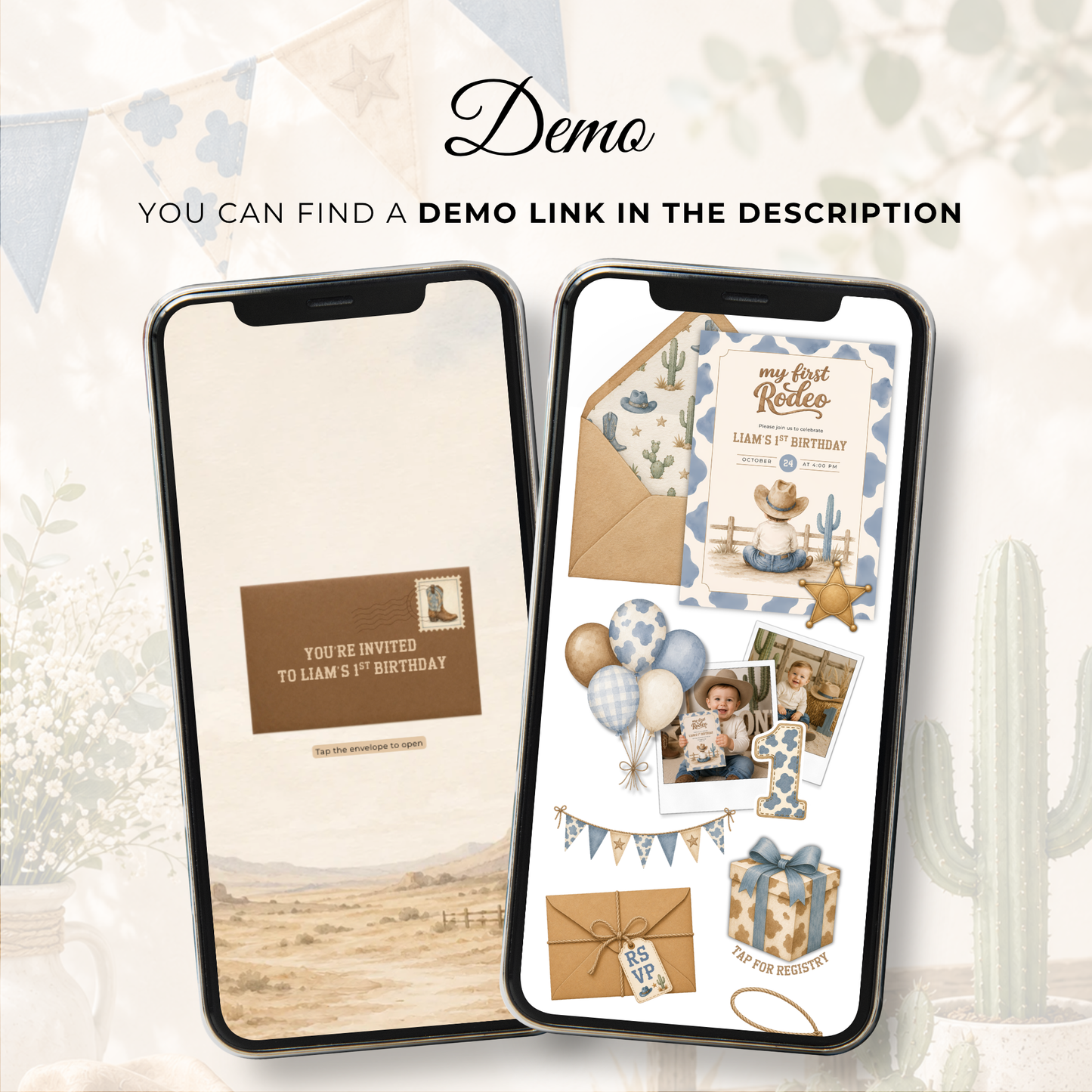 First Rodeo Birthday Invitation Website with RSVP L140