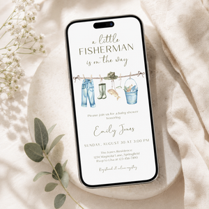 Little Fisherman Baby Shower Invitation Bundle  BS160