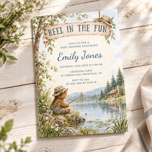 Fishing Bear Baby Shower Invitation – Reel in the Fun BS346