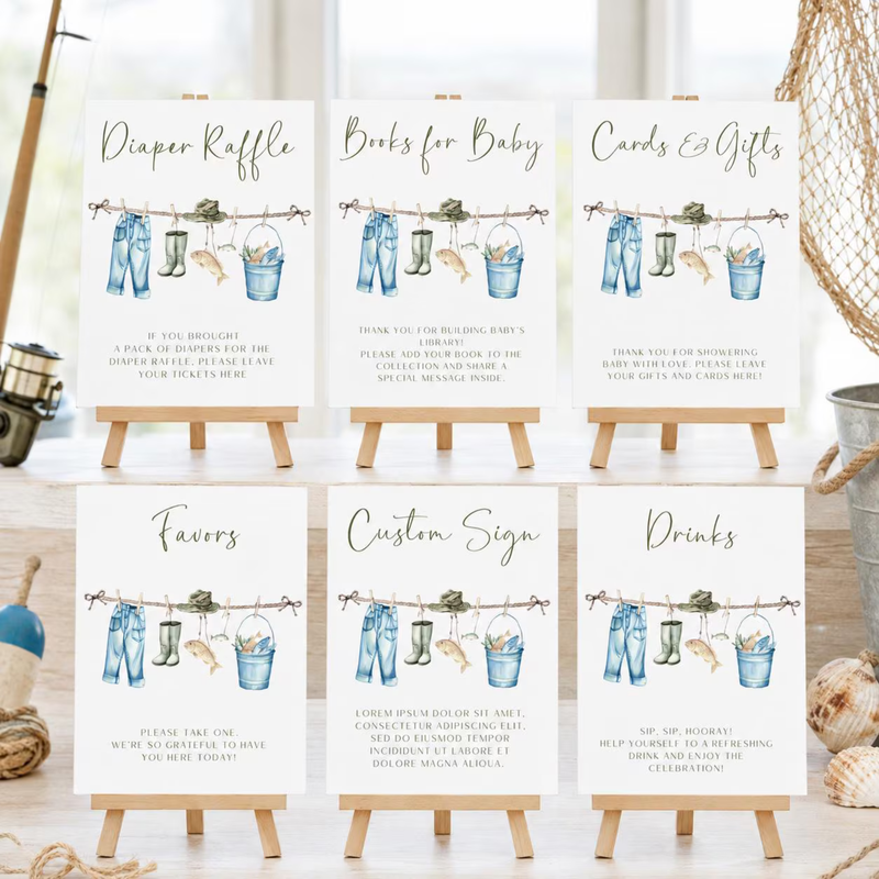 Little Fisherman Fishing Baby Shower Bundle BS160