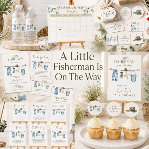 Little Fisherman Fishing Baby Shower Bundle BS160