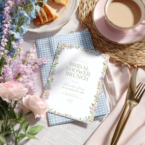 Easter Floral Spring Bridal Shower Brunch Invitation L106