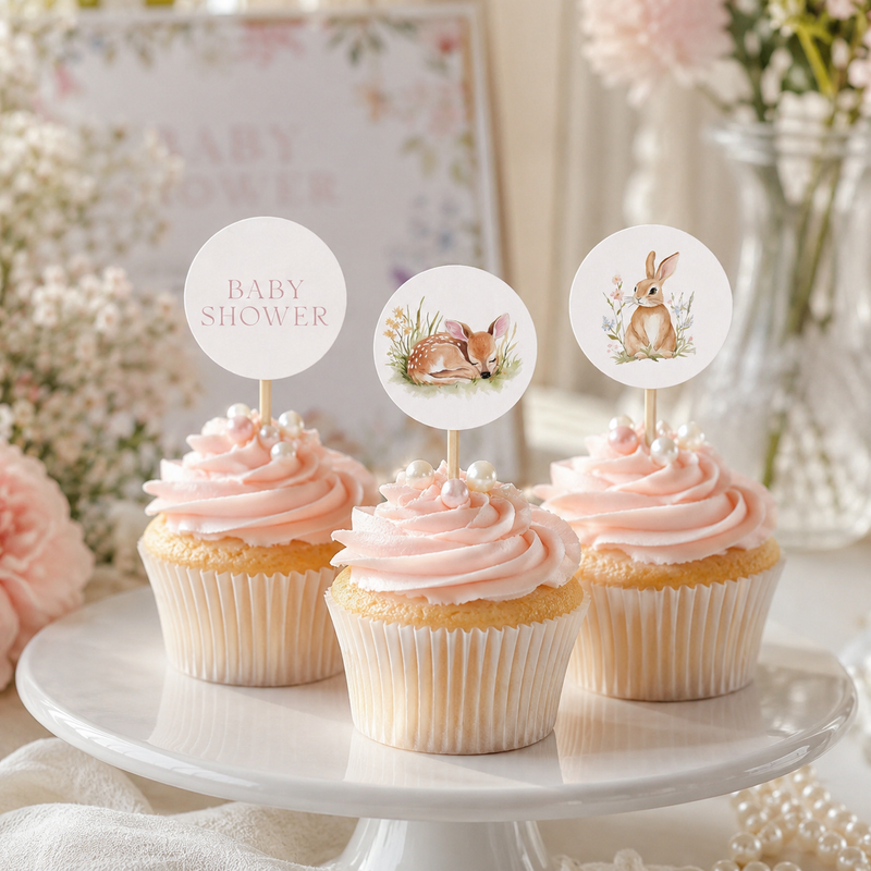 Floral Woodland Baby Shower Bundle with Deer and Bunny BS188