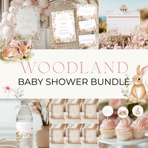 Floral Woodland Baby Shower Bundle with Deer and Bunny BS188