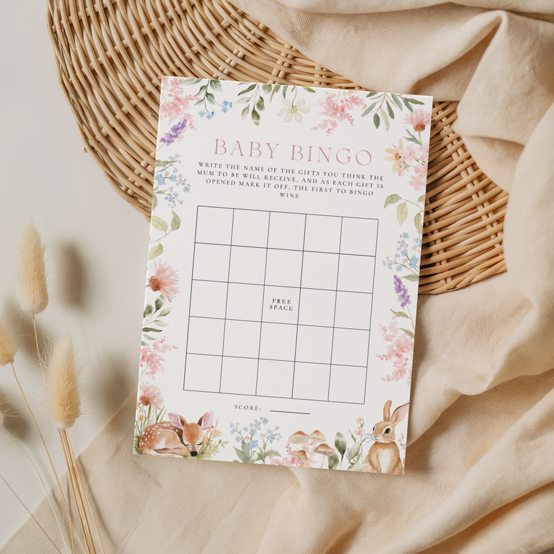 Floral Woodland Baby Shower Games Bundle BS188