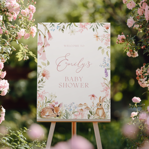 Floral Woodland Baby Shower Bundle with Deer and Bunny BS188