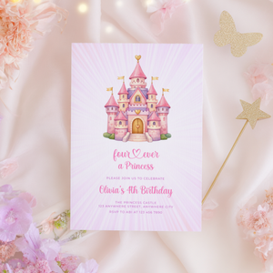 Four Ever a Princess 4th Birthday Invitation L117