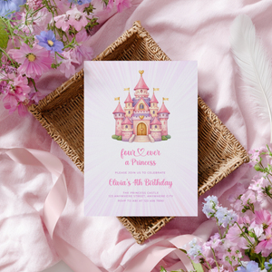 Four Ever a Princess 4th Birthday Invitation L117