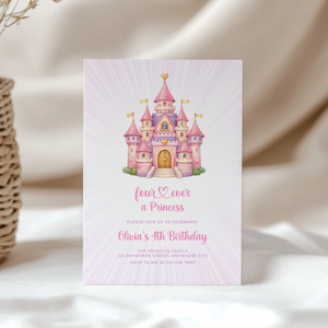 Four Ever a Princess 4th Birthday Invitation L117