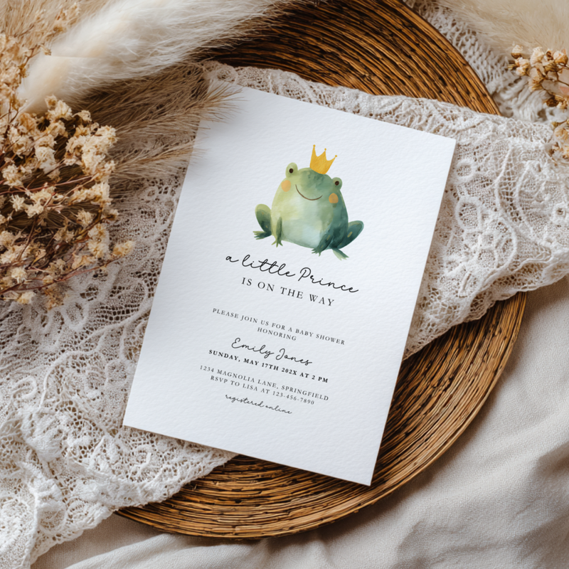 A Little Prince Is On The Way Baby Shower Invitation Template BS260