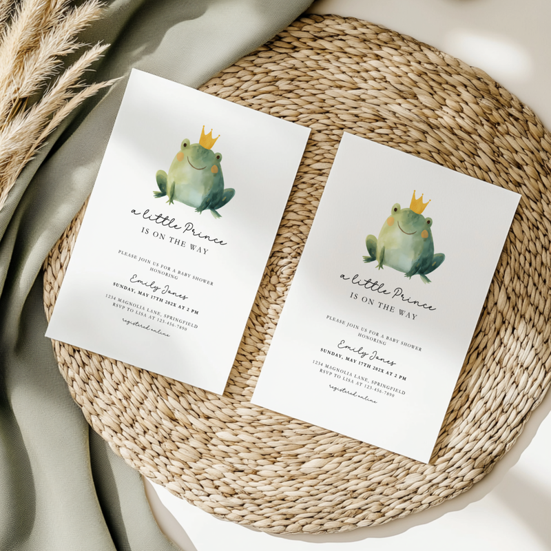 A Little Prince Is On The Way Baby Shower Invitation Template BS260