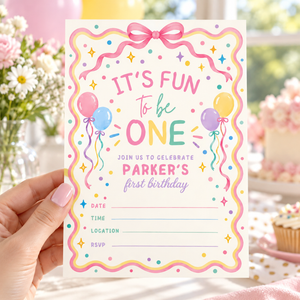 It's Fun To Be One First Birthday Invitation L190