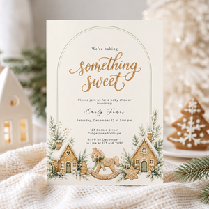 Gingerbread Winter Baby Shower Invitation BS330