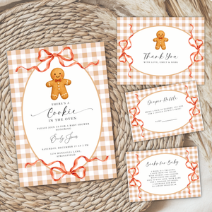 Gingerbread Cookie Christmas Baby Shower Invitation Bundle BS267