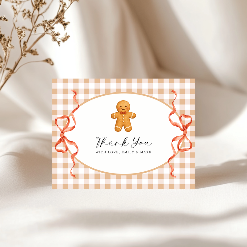Gingerbread Cookie Christmas Baby Shower Invitation Bundle BS267
