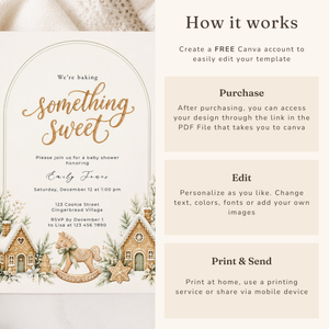 Gingerbread Winter Baby Shower Invitation BS330