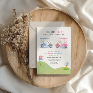 Golf Gender Reveal Par-Tee Invitation BS282