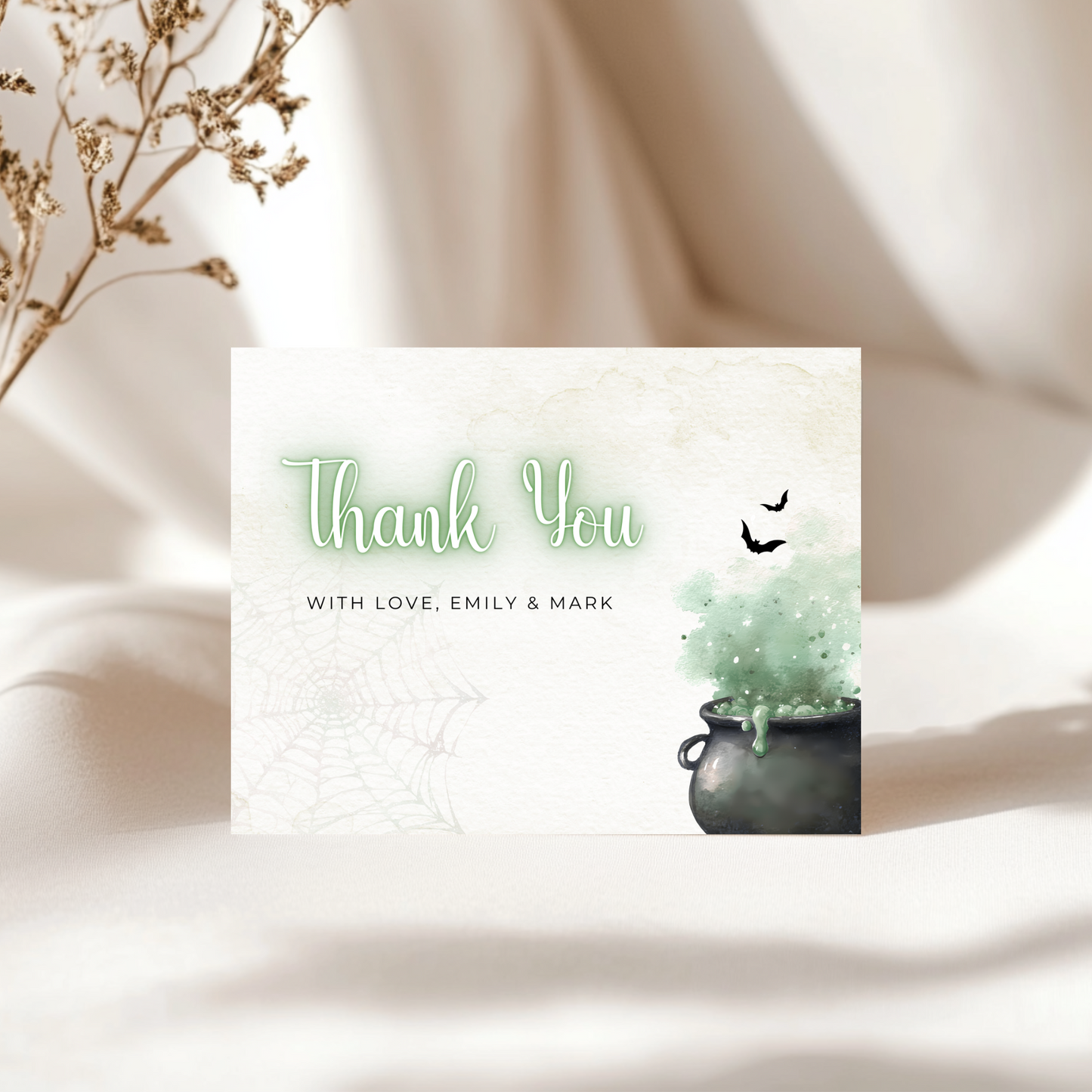 Baby Shower Invitation Bundle - Green Witch Halloween A Baby Is Brewing BS200