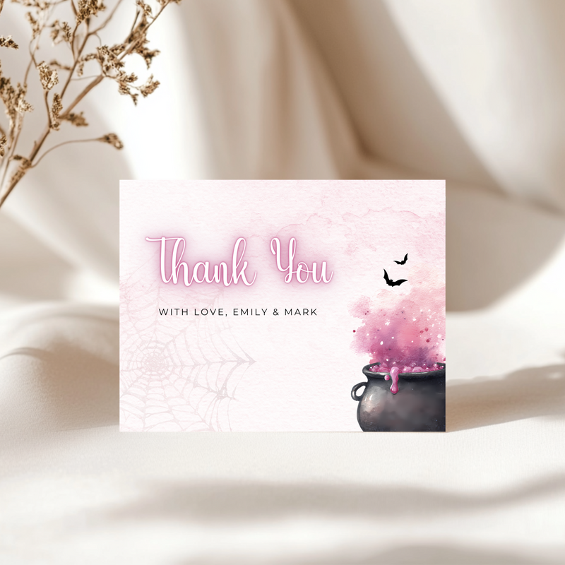 Baby Shower Invitation Bundle - Pink Halloween A Baby Is Brewing BS200