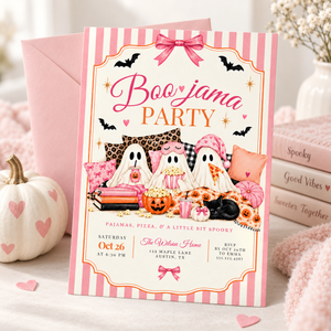 Boo-Jama Halloween Pajama Party Invitation L171
