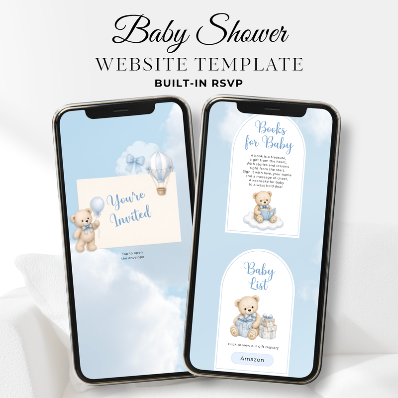 Heaven Sent Baby Shower Invitation Website with RSVP BS302
