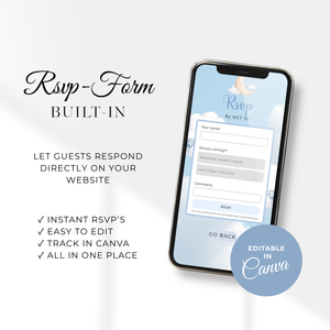 Heaven Sent Baby Shower Invitation Website with RSVP BS302