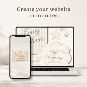 Heaven Sent Baby Shower Website Invitation with RSVP & Music BS344