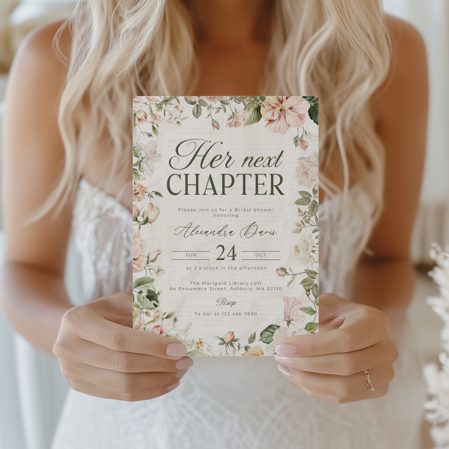 Her Next Chapter Bridal Shower Invitation L85